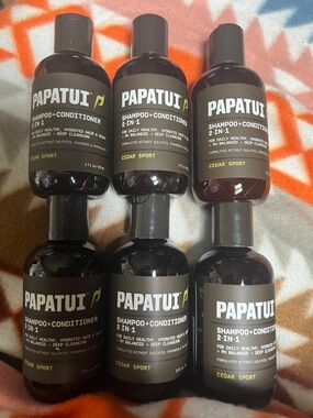 PAPATUI 2-in-1 Shampoo + Conditioner Cedar Sport - Brown Bottle 6 - 3fl oz each